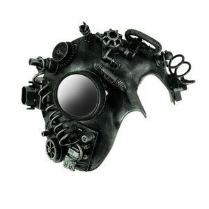 Scratch & Dent Metallic Silver Steampunk Phantom Adult Costume Mask